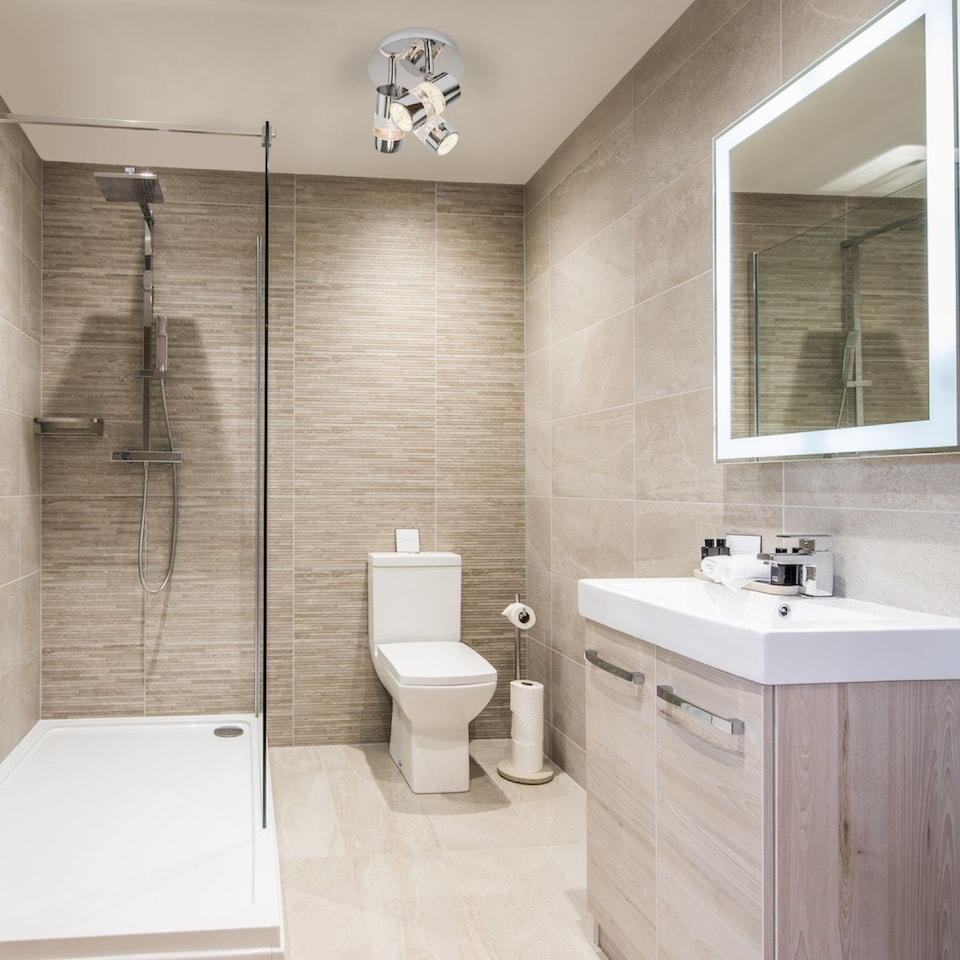 image 1 of Chrome Bathroom Spot Light with LED Bubble Acrylic Heads | Chrome