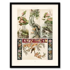 Chinese Patterns of Birds and Flowers Racinet Framed Wall Art Print 12X16"