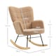 image 3 of HOMCOM Wingback Rocking Chair for Nursing w/ Steel Frame Light Brown