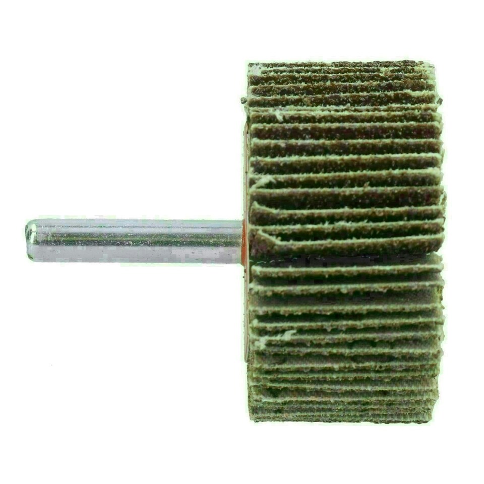 image 1 of 60 Grit 50mm Flap Wheel Disc Abrasive Sanding Pads For Drills 6mm Shank 20pc
