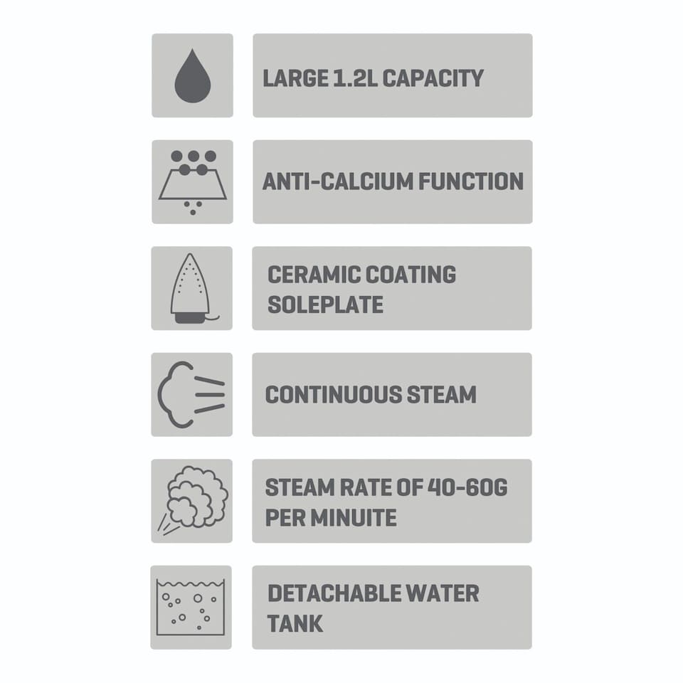 image 1 of Daewoo 2400W Electric Steam Generator Iron 1.2 Litre Station with Ceramic Soleplate