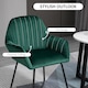 image 4 of HOMCOM Modern Accent Chair, Velvet-Touch Fabric Upholstered Armchair with Metal Base for Living Room, Bedroom and Dinning Room, Green