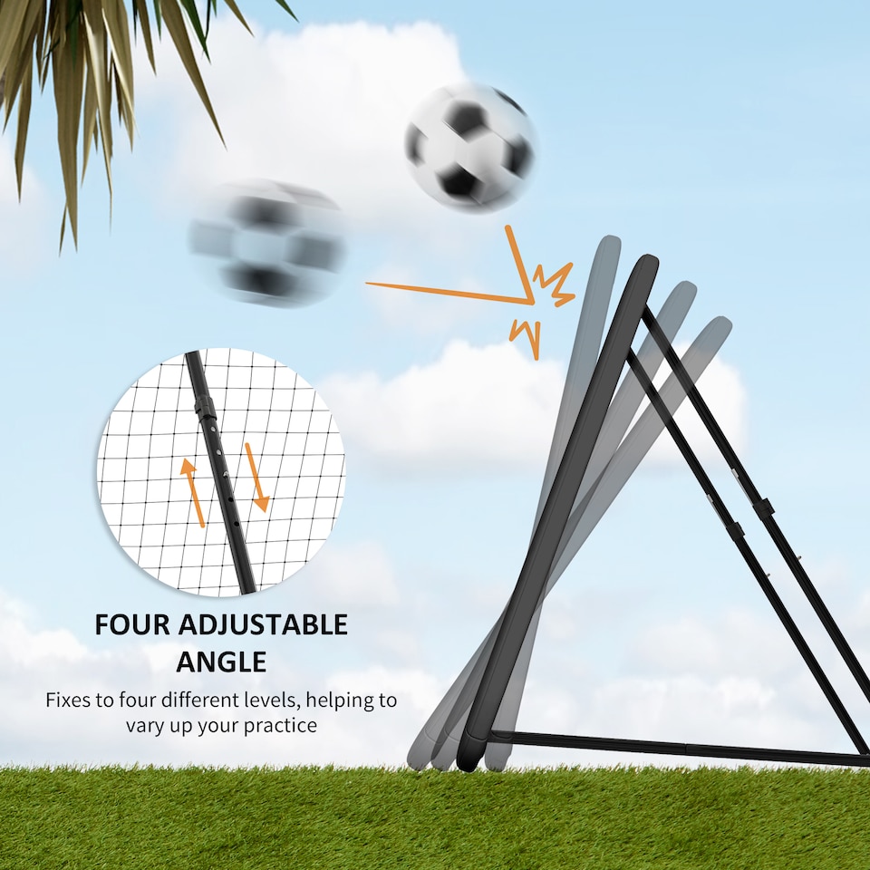 image 1 of HOMCOM Football Training Net, Target Goal W/ Adjustable Angles - Black | Black | Black