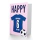 image 2 of Football Strip Kit Jersey Top On Pink Age 6 Year Old Child Kids 6th Birthday Card