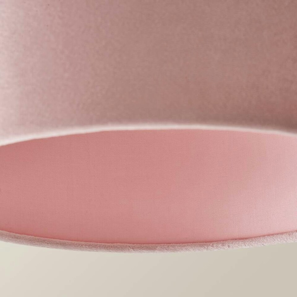 image 1 of ValueLights Reni Large Pink Velvet Pendant Shade Pink
