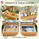image 4 of AIYAPLAY Kids Picnic Table, Wooden Children Garden Table and Bench Set, Pink | Pink