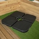 image 3 of 4 Pack 60/80Kg Square Water / Sand Filled Black Hanging / Banana / Cantilever Garden Patio Decking Parasol Base Weight