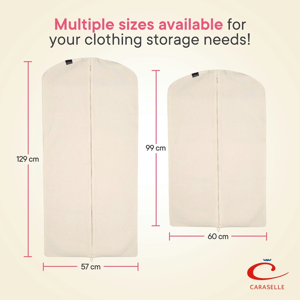 image 1 of Deluxe 100% Natural Zipped Cotton Suit Cover (Approx. 99 x 60cms) Cream