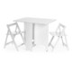 image 1 of Premium Gatan 80cm Small Gateleg Dining Table with 2 Chairs - White