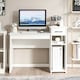 image 5 of COSTWAY Computer Desk with Drawer Compact Study Desk White White