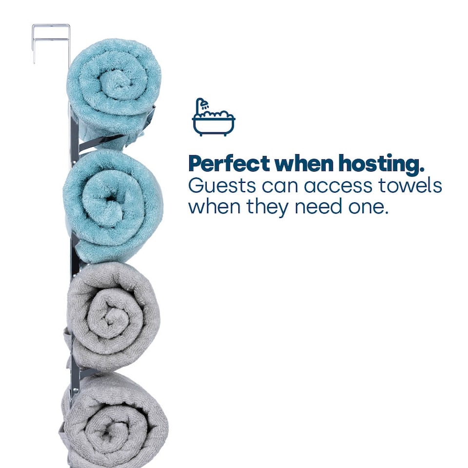 image 1 of Over Door Towel Holder Rack Chrome