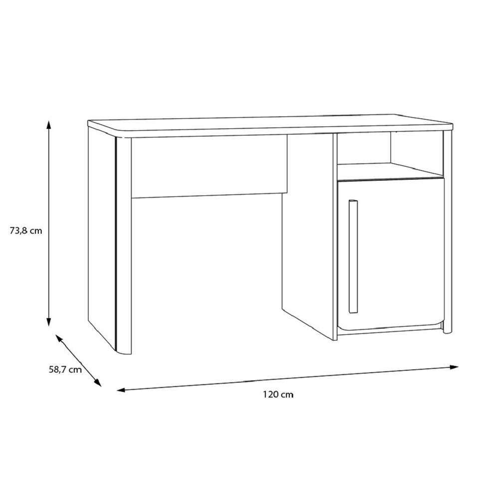 image 1 of Surfinio Dressing Table Study Desk Grey Catania Oak Decor Grey