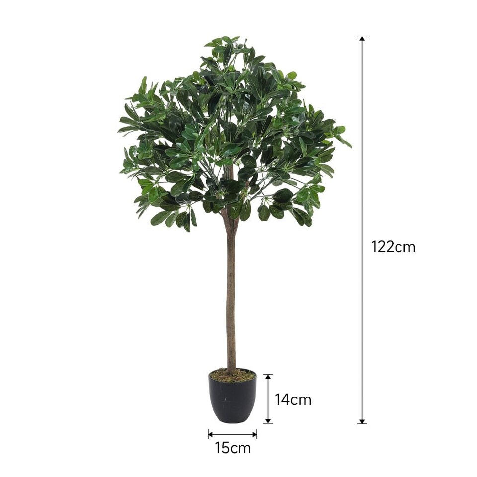 image 1 of Living and Home Artificial Schefflera Arboricola Tree in Pot - 122cm