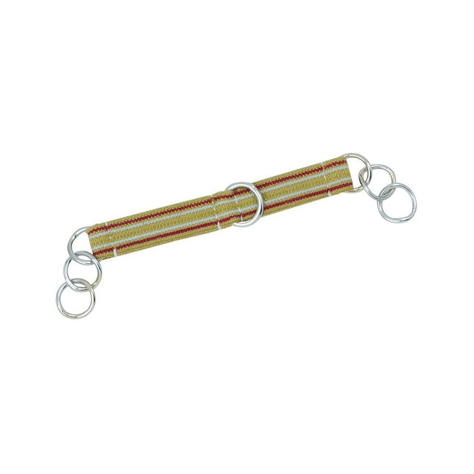Shires Elastic Horse Curb Chain - Grey/Red/Yellow - One Size