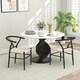 image 2 of HOMCOM Weave Dining Chairs Set of 2 with Y-Shaped Backrest Hemp Seat Black Black