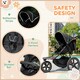 image 8 of HOMCOM Foldable Three-Wheeler Baby Stroller w/ Sun Canopy, Storage