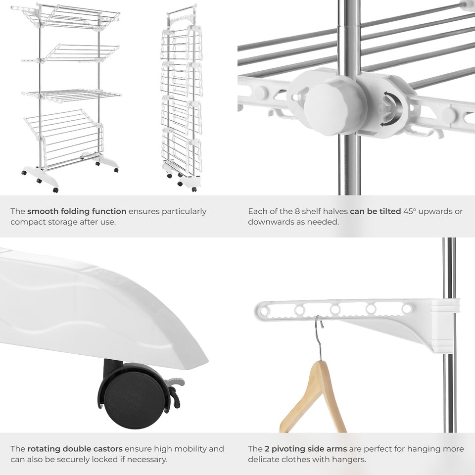 image 1 of Drying Rack Odelia - with wheels, foldable, 4 tiers