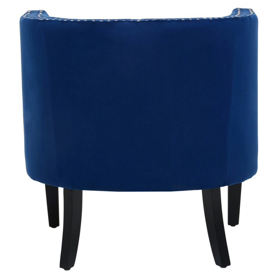 image 1 of Interiors by Premier Blue Velvet Studded Chair, Easy to Clean Leather Armchair, Body Supportive Accent Chair