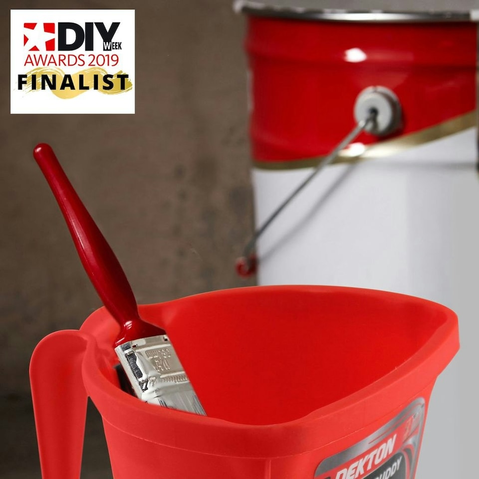 image 1 of Dekton Painters Buddy Decorate Paint Caddy Bucket Magnetic Brush Holder 1L