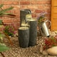 image 1 of ValueLights Logs Outdoor Solar Decorative Water Fountain