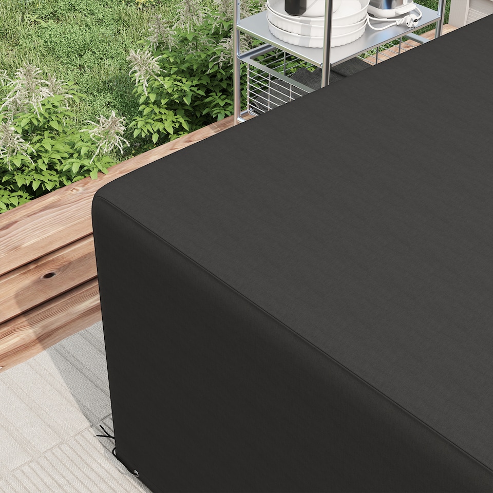 image 1 of Outsunny Outdoor Garden Furniture Cover Waterproof, Anti-UV 600D Heavy Duty Oxford Fabric Patio Furniture Cover for Rectangular Sofa Table Set, Black, 245 x 165 x 66 cm