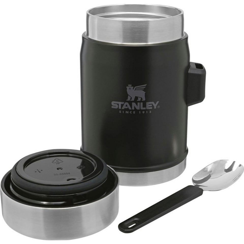 image 1 of Stanley Legendary Food Jar & Spork - Matt Black - 13.9cm x 9.7cm x 8.9cm