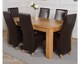 image 2 of Dakota 182 x 92cm Oak Large Dining Table and 6 Lola Leather Chairs | Brown | Brown