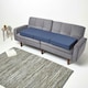 image 5 of Homescapes Navy Cotton Orthopaedic Foam 3 Seater Booster Cushion | Blue | Navy | 150 x 50 x 10 cm