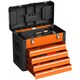 image 1 of HOMCOM 4 Drawers Large Tool Box, Steel Toolbox with Handle, Orange | Orange | Black | 49.7L x 25.3W x 40.7H cm | 1