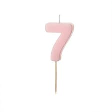 Pastel Pink Number 7 Shaped Candle 5.5cm