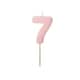image 1 of Pastel Pink Number 7 Shaped Candle 5.5cm