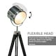 image 4 of HOMCOM Industrial Style Adjustable Tripod Floor Lamp, Searchlight Reading Lamp