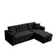 image 1 of Madrid Corner Chaise Lounge L Shape 3 Seater Sofa With With a Reversible Chaise & Pull Out Sofa Bed Black