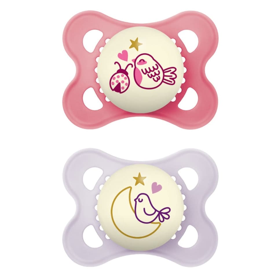 image 1 of MAM Night Soother Pink 0-6m 2Pk
