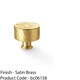 image 2 of Round Hammered Door Knob Satin Brass 35mm Diameter Cupboard Cabinet Pull Handle