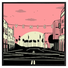 Venice cali sunset (Picutre Frame) Black | S