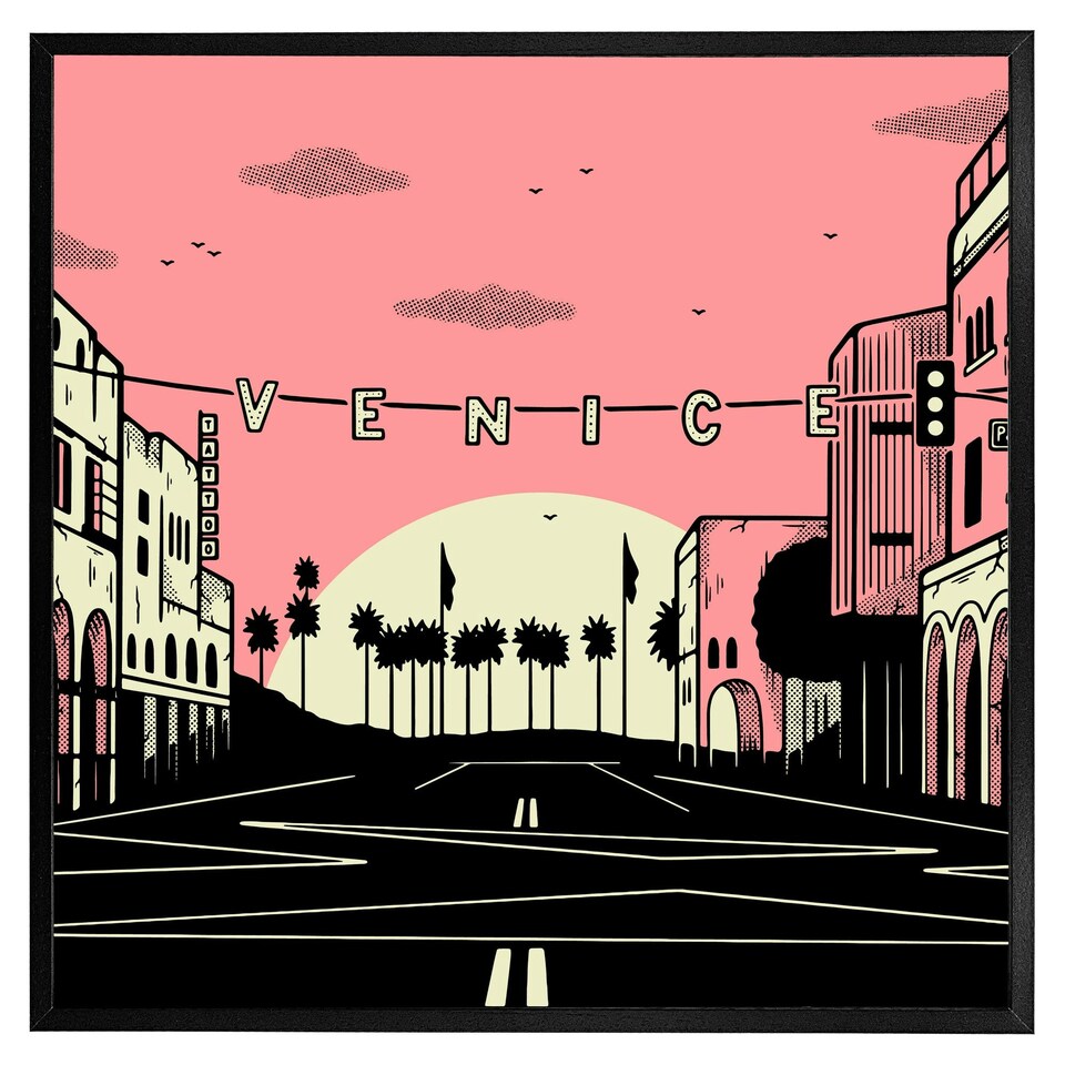 image 1 of Venice cali sunset (Picutre Frame) Black | S