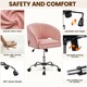image 5 of Yaheetech Swivel Home Office Chair with Tufted Barrel Back - Pink | Pink