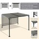 image 3 of Outsunny Metal Pergola Patio Sun Shelter Grape Tent Retractable Canopy UV Cut