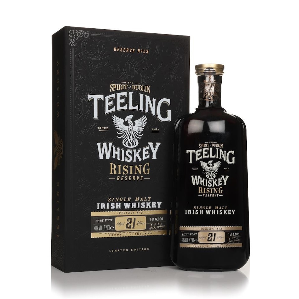 image 1 of Teeling - Rising Reserve No. 3 Single Malt Irish 21 year old Whiskey | Multi | Caramel, red dried fruits, sandalwood, brown sugar, chocolate trifle, Christmas cake, plum, golden syrup, soft tannins, cooked barley, oak spice | 1