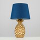 image 2 of ValueLights Pair Of Contemporary Pineapple Design Gold Effect Table Lamps With Navy Shades