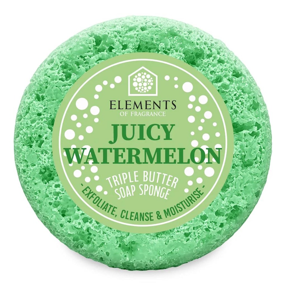 Elements of Fragrance Triple Butter Soap Body Buffer Sponge - Juicy Watermelon