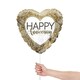 image 2 of Happy Anniversary Gold Ornaments Heart Shape ECO Foil Helium Balloon 46cm / 18 in