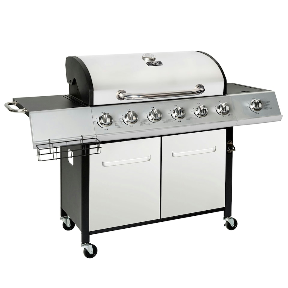 image 1 of Charles Bentley 7 Burner (6+side) Premium Gas BBQ - Stainless Steel