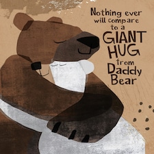 Giant Hug From A Daddy Bear Greetings Card By Paul Delaney