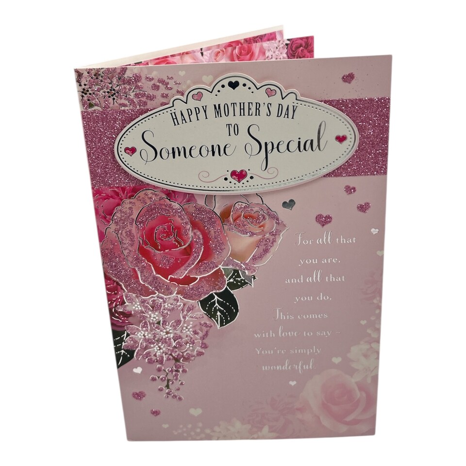 image 1 of Happy Mother's Day To Someone Special Glitter Rose Design Card