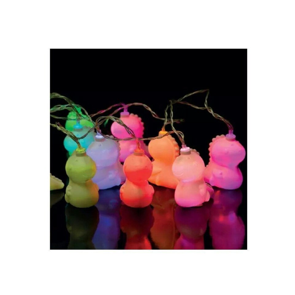 image 1 of Dinosaur String Lights Multicolour LED Lights Battery Operated 2m Multi
