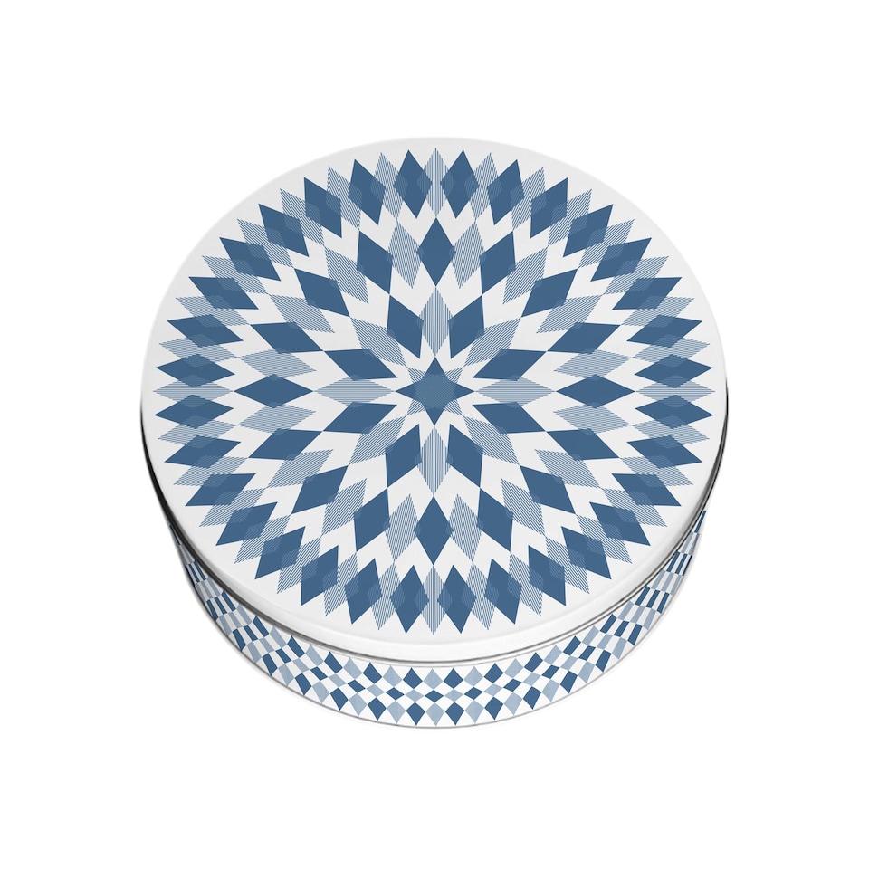 image 1 of Blue Argyle Pattern Round Cake Tin