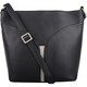 image 1 of Soft Genuine Leather Cross Body Shoulder Bag, Contrast Colour Panel Black | Black