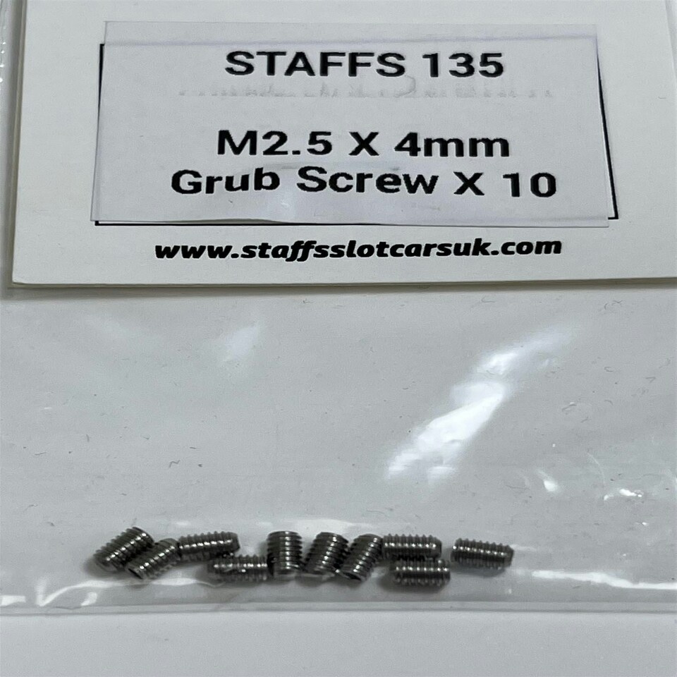 image 1 of Staffs Slot Cars Grub Screw M2.5 X 4 mm x 10 STAFFS 135